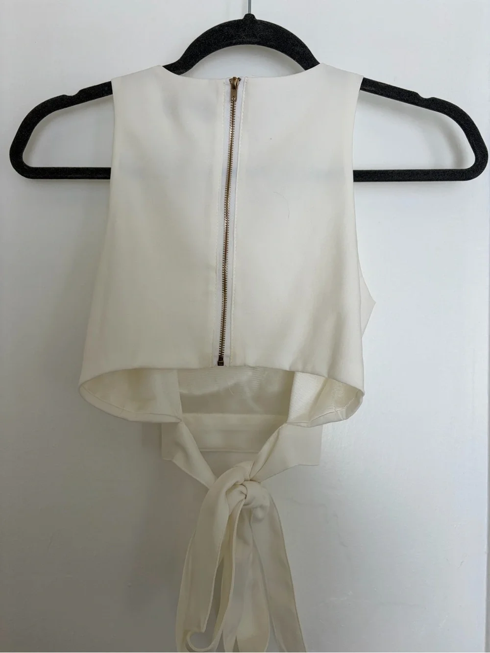 A.L.C. Cream Tie-Back Crop Top